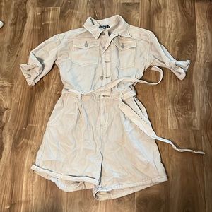 Misguided utility denim Romper
